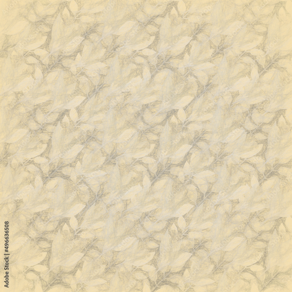Obraz premium Raster illustration. Floral ornament. Retro background for packaging, wrapping, postcard or scrapbooking design.
