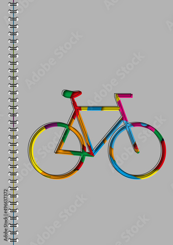 A3 Buntausschnitt Fahrrad 2