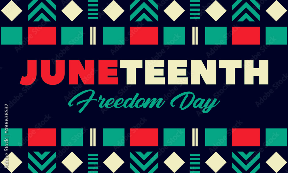 Juneteenth Freedom Day. African-American Independence Day, June 19. Juneteenth Celebrate Black Freedom. T-Shirt, banner, greeting card design. 