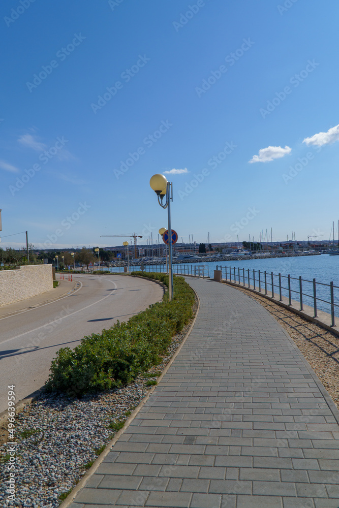 promenade along the long coast of the sea