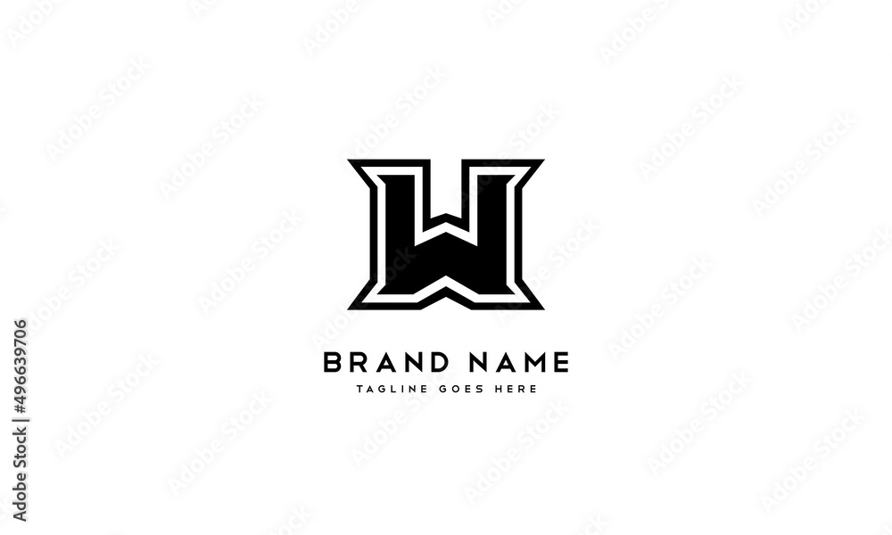 Obraz premium W Letter technology Logo Design