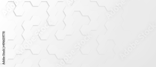 white Hexagon background wallpaper banner with copy space © aiben edis