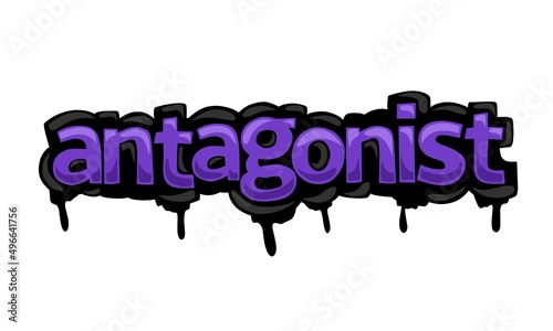 ANTAGONIS writing graffiti design on white background photo