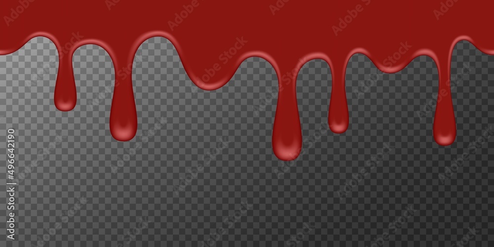 Seamless melted red substance. Red sticky liquid. Melted paint drips and flowing. Halloween blood Seamless melted red substance. Red sticky liquid. Melted paint drips and flowing. Halloween blood