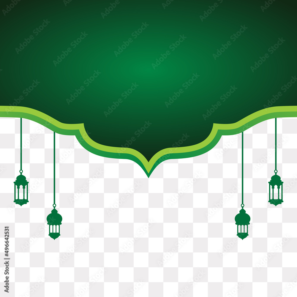green islamic background element design, islamic mosque shape with copy ...