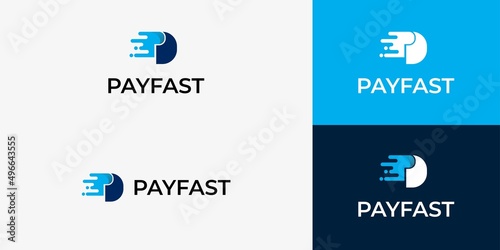 pay modern logo with initial p premium vector