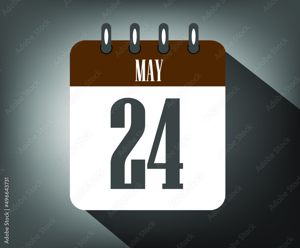 Icon day 24 may, template calendar brown date for events and holidays with dark background Icon day 24 may, template calendar brown date for events and holidays with dark background