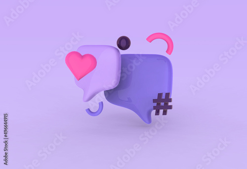 Conversation comment colorful 3d illustration icon isolated