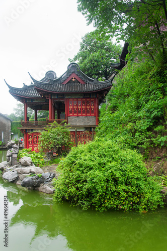 Xijin Historial area performance stage and pond zhenjiang china