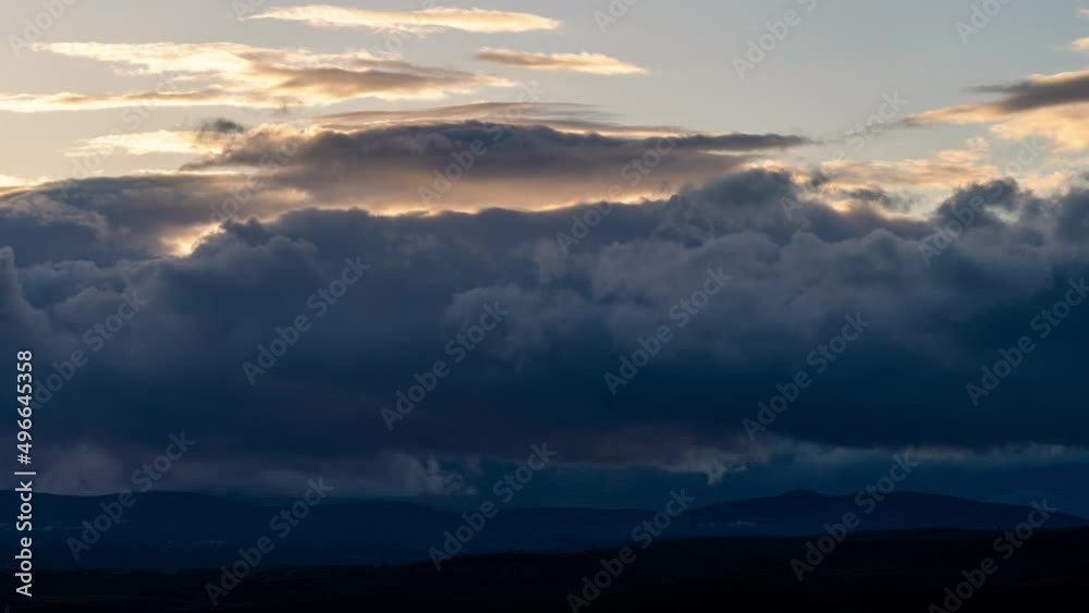 Timelapse of stormy clouds over a lake in Spain on a winter day Timelapse of stormy clouds over a lake in Spain on a winter day