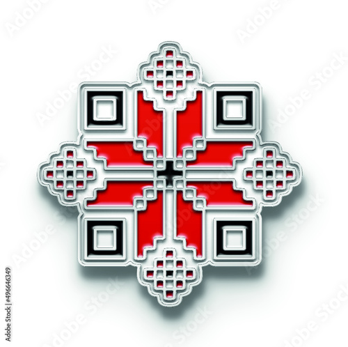 illustration of Ukrainian vyshyvanka at white background