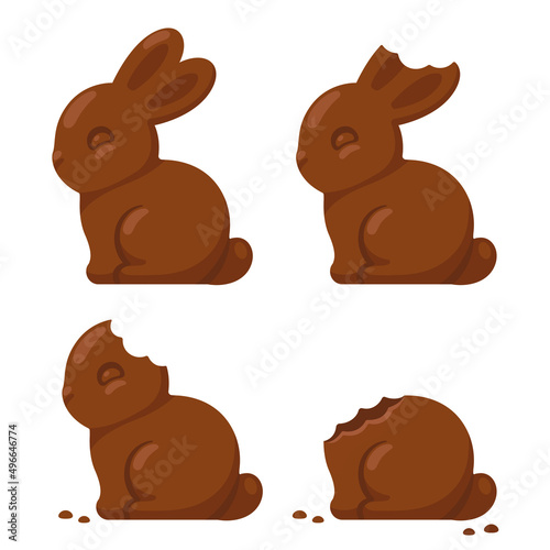 Cute chocolate bunny being eaten