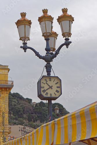 Clock light pole photo