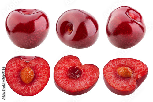 Foto cherry isolated on white background, full depth of field, clipping path