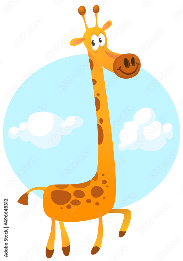Funny giraffe cartoon design. Vector illustration isolated on white Funny giraffe cartoon design. Vector illustration isolated on white