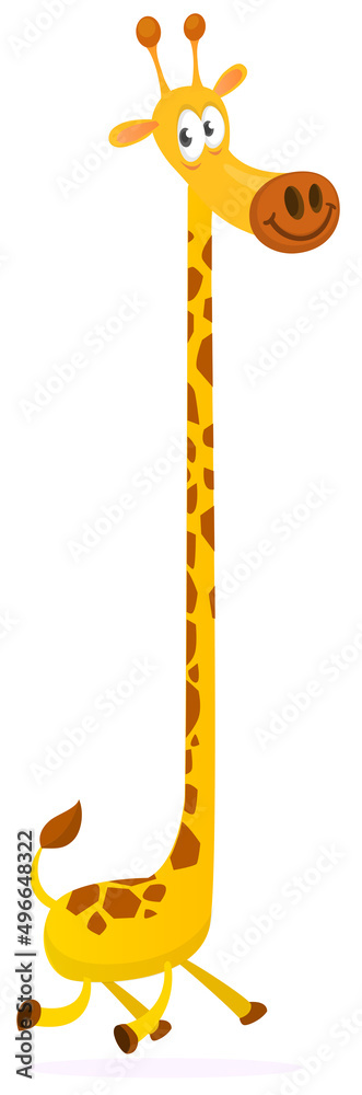 Funny giraffe cartoon design. Vector illustration isolated on white Funny giraffe cartoon design. Vector illustration isolated on white