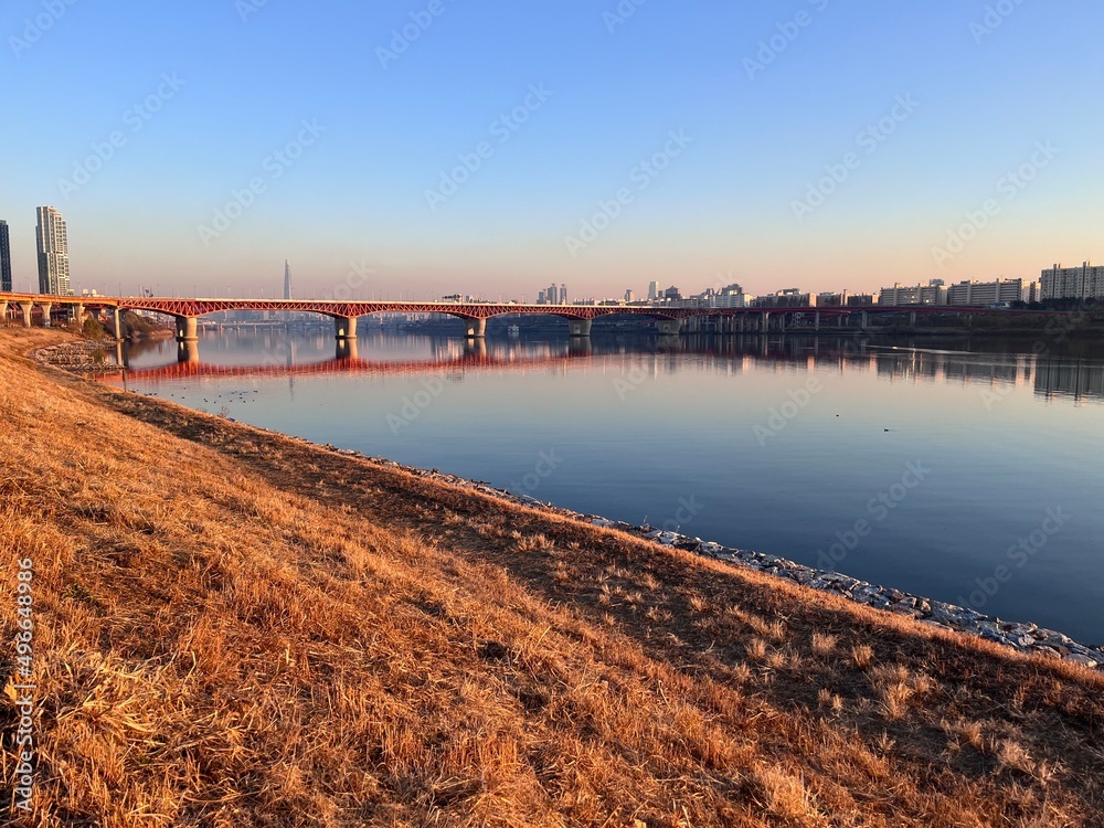 Obraz premium Sunset scenery at Han River