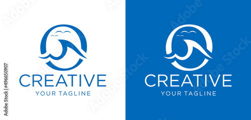 the letter O blends with the waves