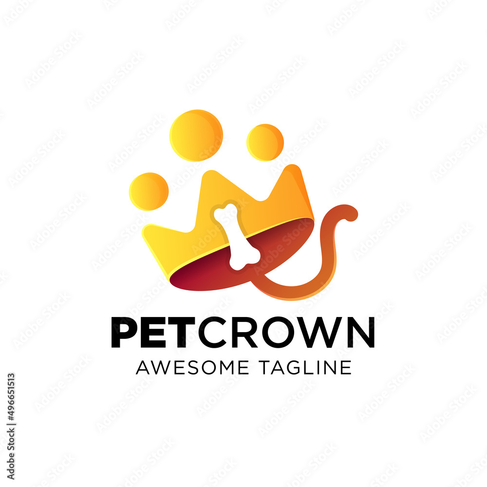 Pet crown logo with gradient style Pet crown logo with gradient style