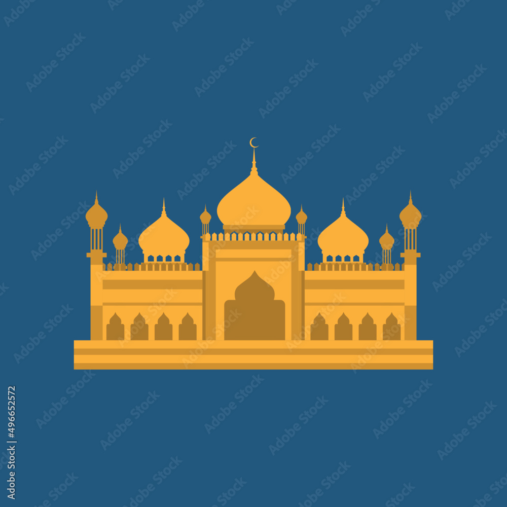 Islamic mosque flat design as a symbol in the month of Ramadan Islamic mosque flat design as a symbol in the month of Ramadan