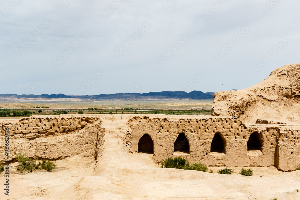 Ruins of Topraq Kala in Uzbekistan, Central Asia