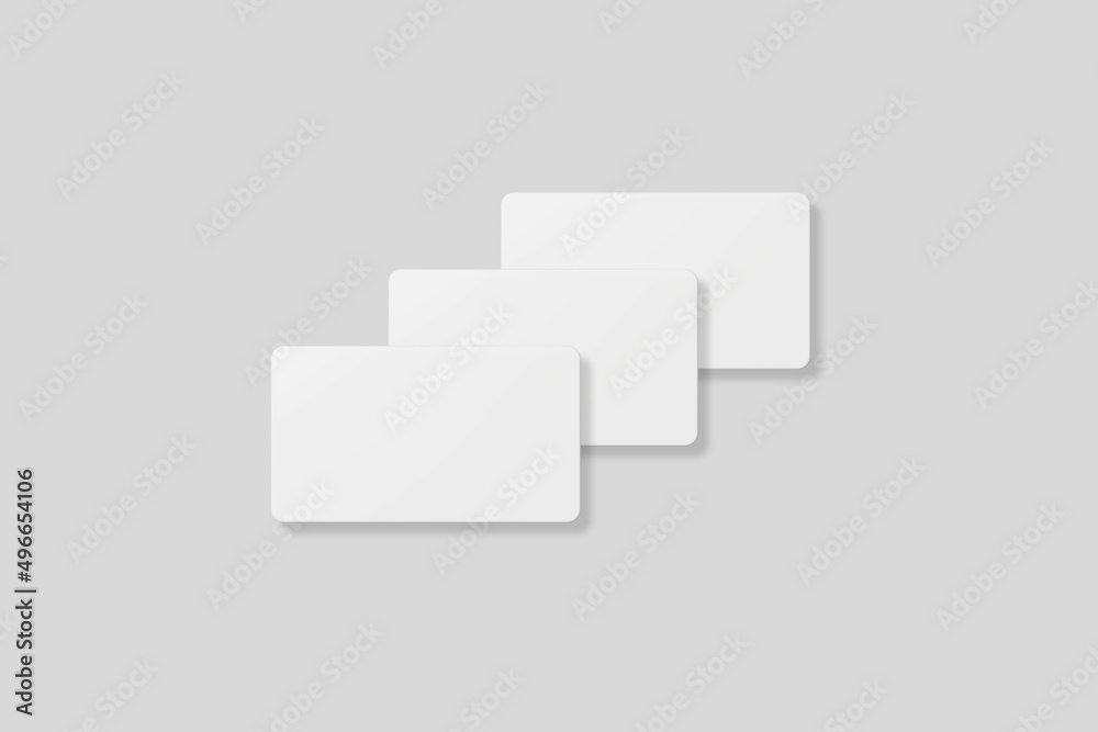 Floating blank business card for mockup. 3D Render. Floating blank business card for mockup. 3D Render.