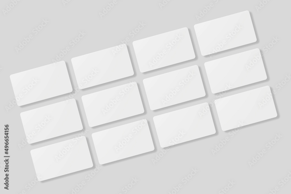 Floating blank business card for mockup. 3D Render. Floating blank business card for mockup. 3D Render.