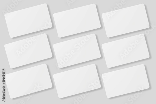 Floating blank business card for mockup. 3D Render.