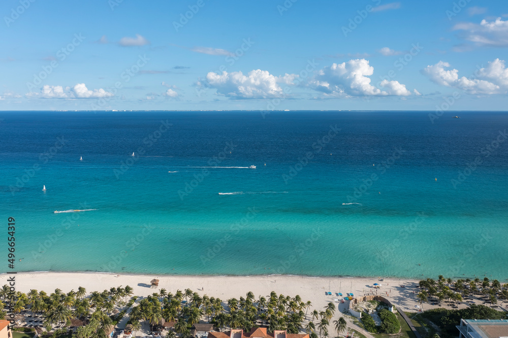 seascape in Playa del Carmen, Quintana Roo, Mexico, Parque Los Fundadores