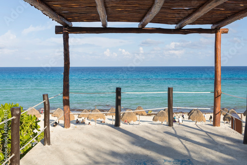 Fototapeta Naklejka Na Ścianę i Meble -  Playa Delfines in Cancun, Quintana Roo, Mexico, sunny day