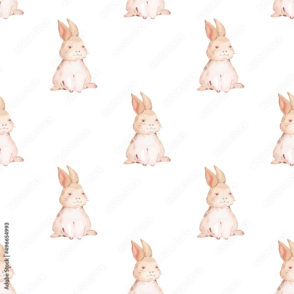 Happy Easter seamless pattern background. Vector illustration.
