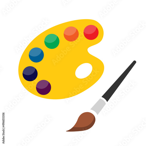 Paint brush with palette