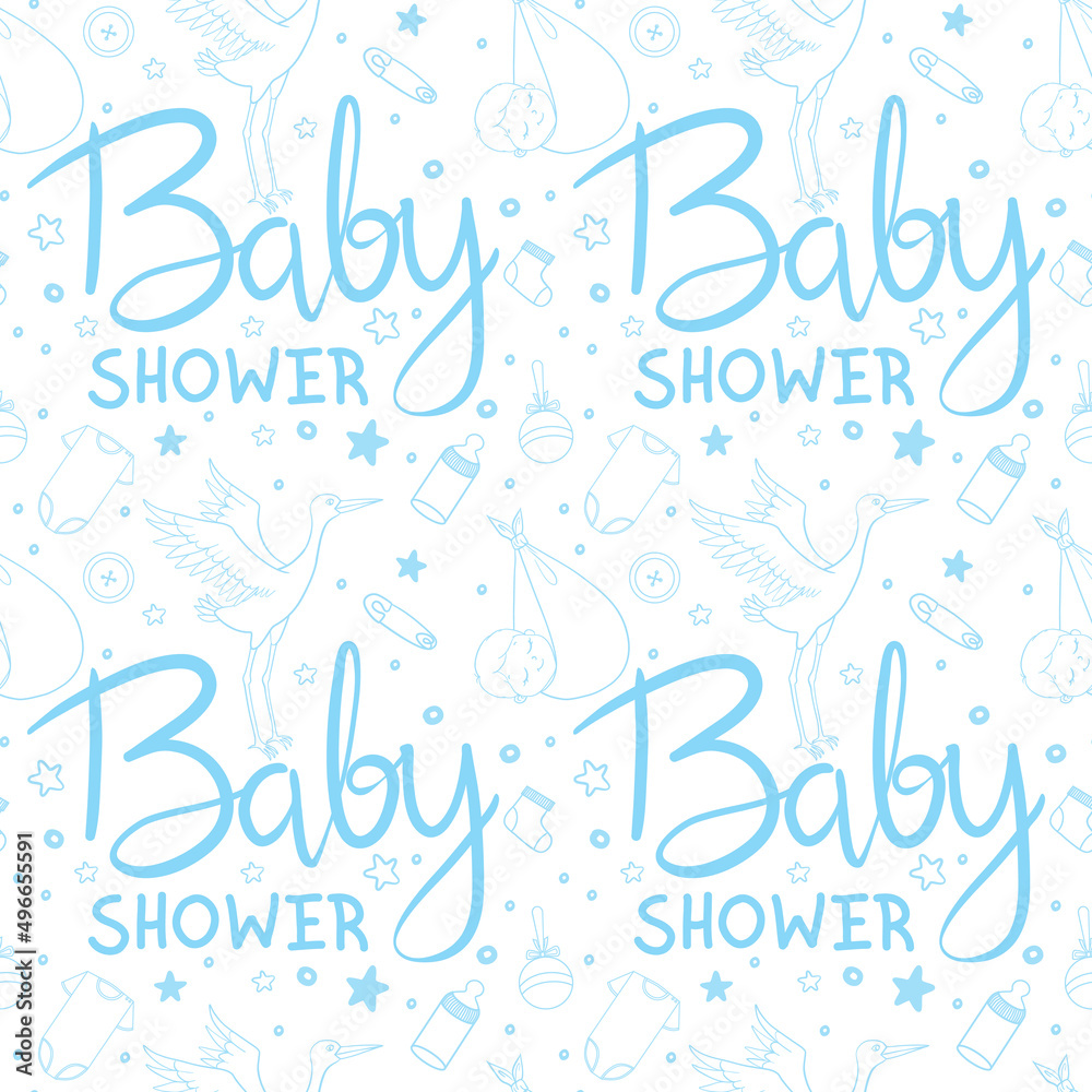 Obraz premium Seamless background, texture, backdrop, pattern, wallpaper with children cartoon doodle toys.