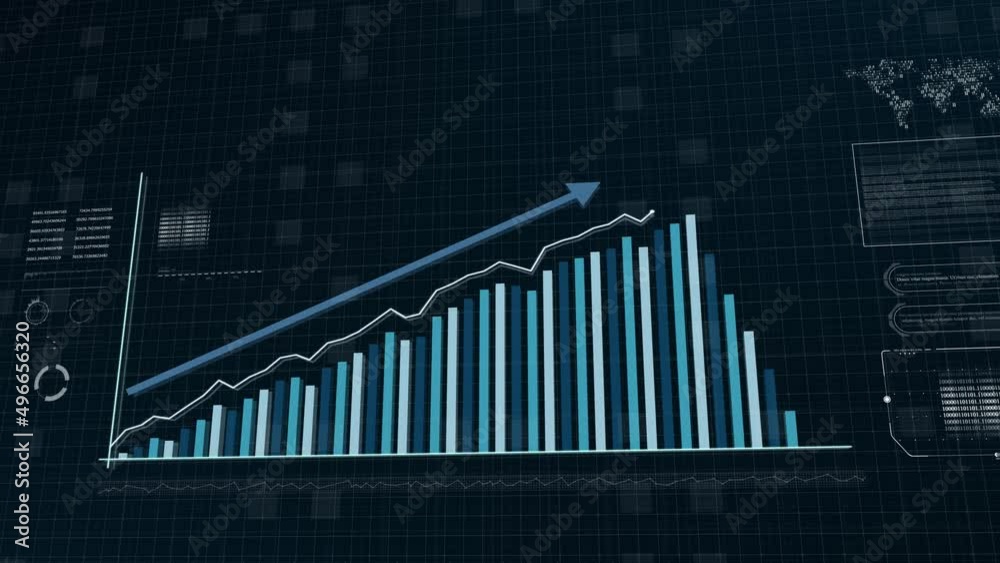 Finance business graph chart with uparrow. Hi-tech style business concept technology chart with grid. Business Information digital display. Financial figures, graphs and diagrams growing Finance business graph chart with uparrow. Hi-tech style business concept technology chart with grid. Business Information digital display. Financial figures, graphs and diagrams growing