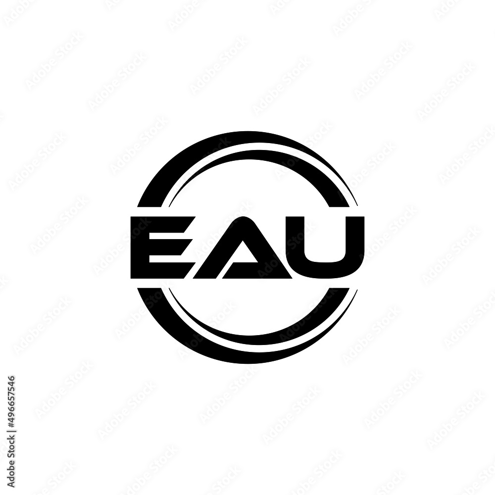 EAU letter logo design with white background in illustrator, vector logo modern alphabet font overlap style. calligraphy designs for logo, Poster, Invitation, etc.