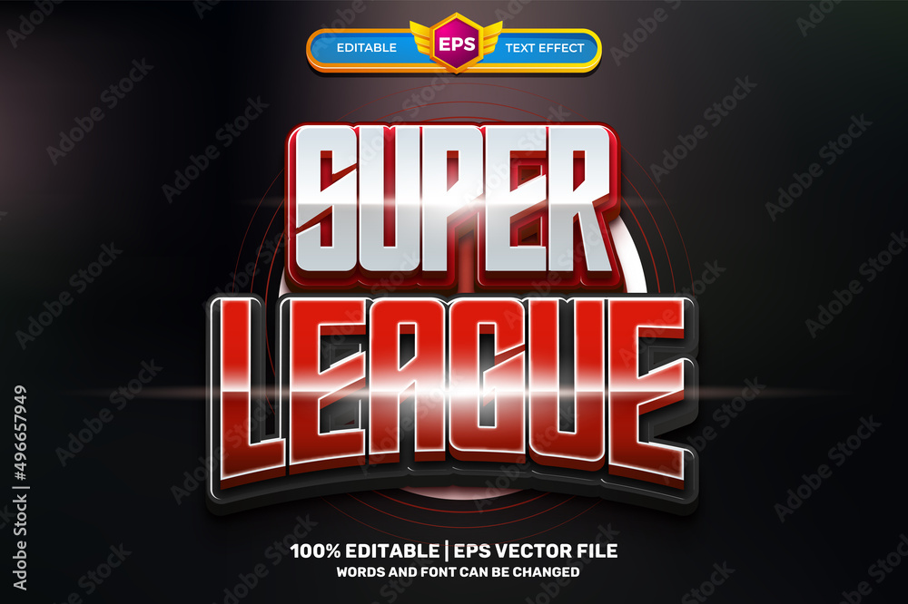 super league esport movies Bold 3D Editable text Effect Style