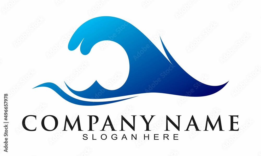 Obraz premium Wave roll illustration vector logo