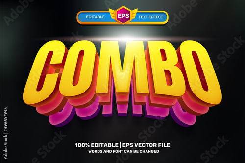 Super combo trend hype triple layer 3D Editable text Effect Style