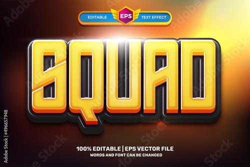 game squad movies Bold 3D Editable text Effect Style