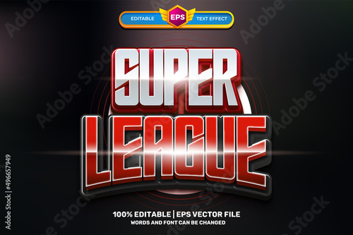 super league esport movies Bold 3D Editable text Effect Style photo