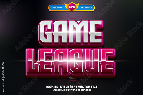 game league esport movies Bold 3D Editable text Effect Style