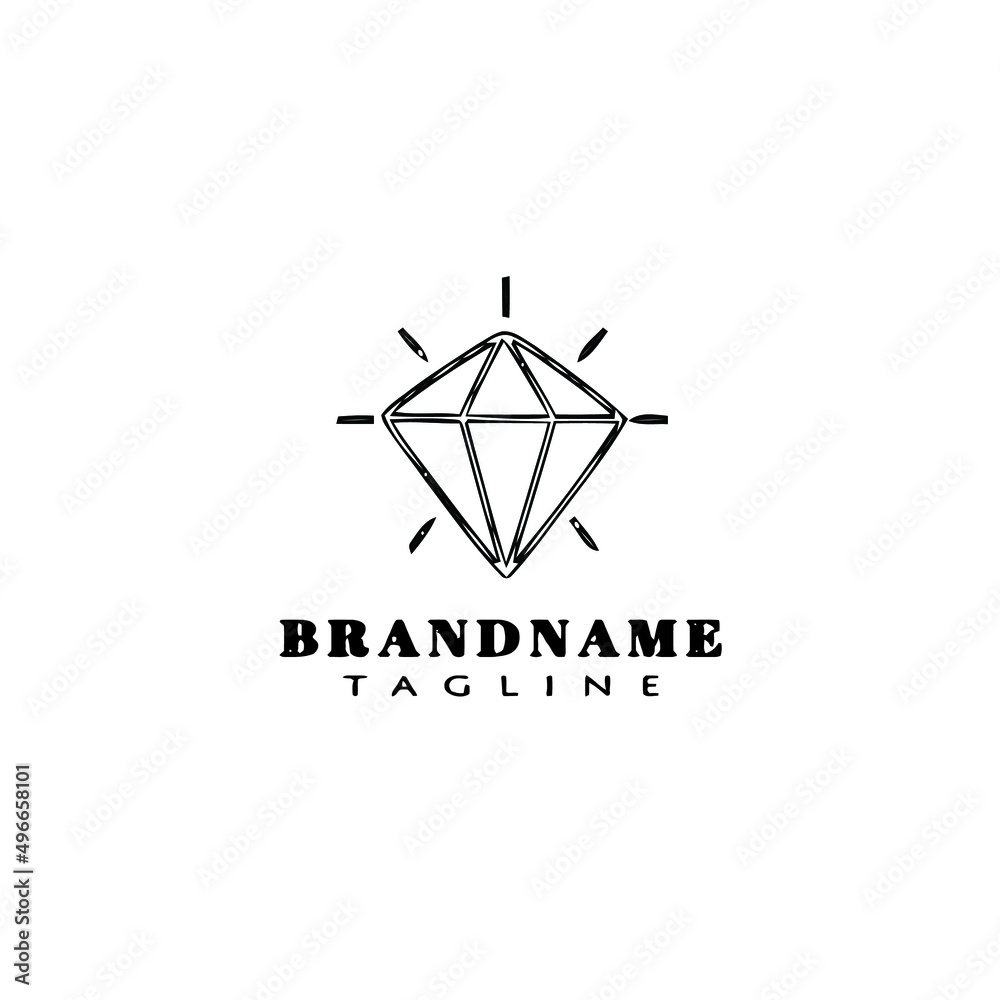 Fototapeta premium quartz logo cartoon icon design template black isolated vector illustration