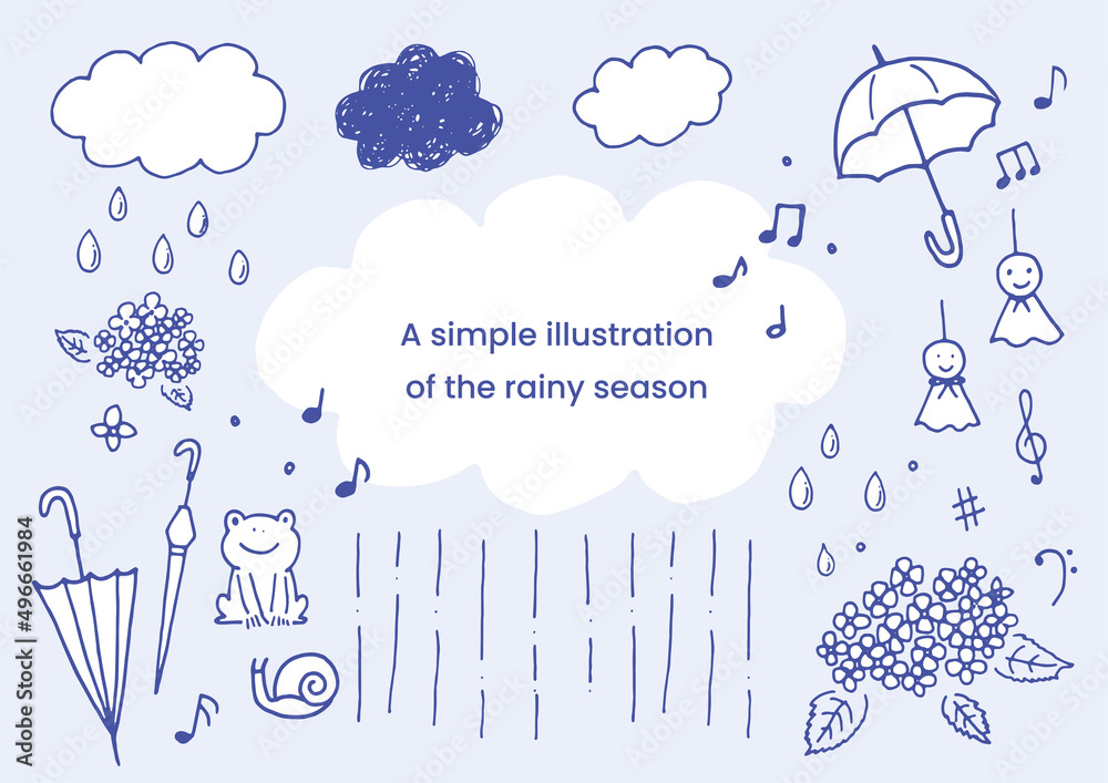 梅雨 イラスト1 2 Stock Vector Adobe Stock