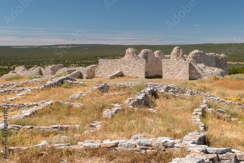 Foundations and walls of the church of San Buenaventura at Salinas Pueblo Missions National Monument