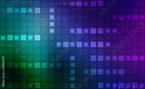 Wallpaper Mural 2d illustration Abstract futuristic electronic circuit technology background
 Torontodigital.ca
