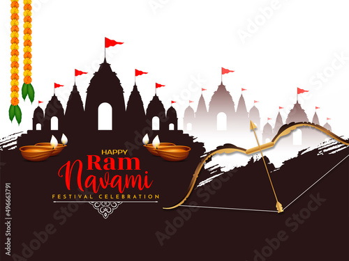 Happy Ram Navami Hindu religious festival greeting background