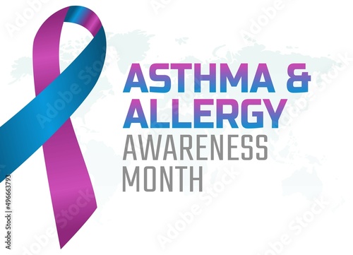 vector graphic of asthma and allergy awareness month good for asthma and allergy awareness month celebration. flat design. flyer design.flat illustration.