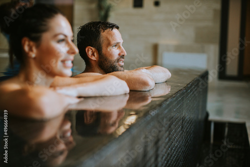 Young couple relaxing in a ...