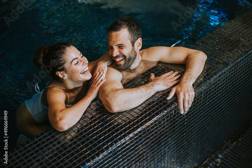 Young couple relaxing in a ...
