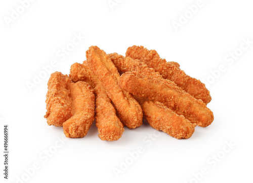 Chicken nuggets isolated on white background with Clipping Path.